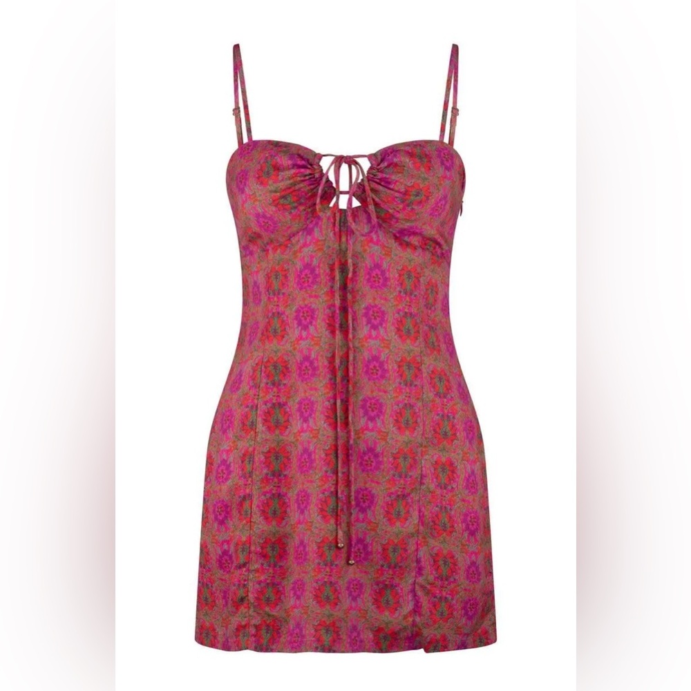 Tigerlily Eliza Olive Mini Dress - Pink Ornate